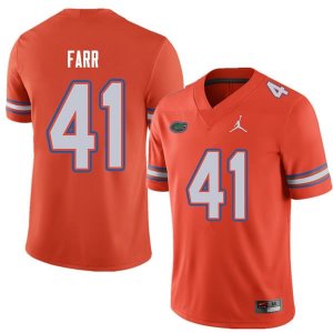 Men's Florida Gators #41 Ryan Farr NCAA Jordan Brand Orange Authentic Stitched College Football Jersey WMS0862JO